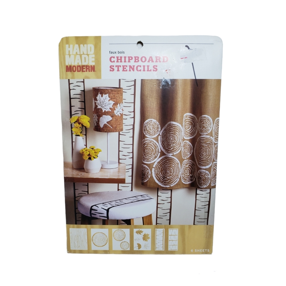 Handmade Modern Wood Theme Chipboard Stencils Pack